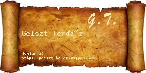 Geiszt Teréz névjegykártya